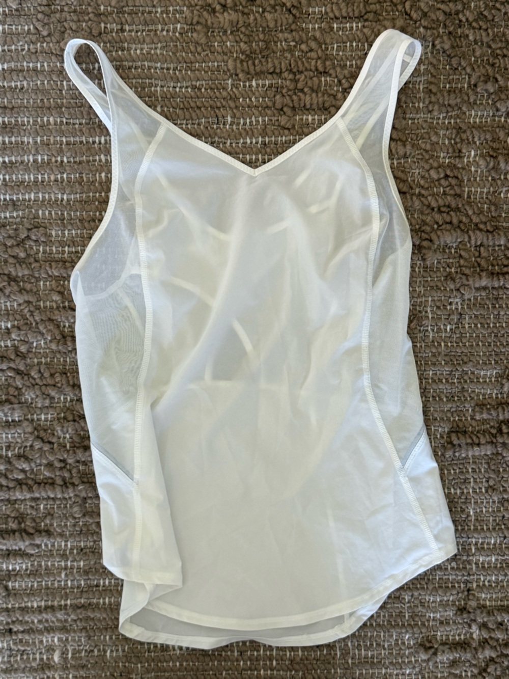 Lululemon Athletica White Asymmetrical Sheer Camisole
